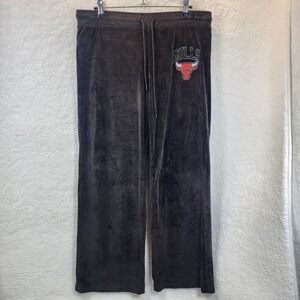 NBA Chicago Bulls Velour Jogger Pants Women XL Embroidered Lounge Sweat Cozy y2k